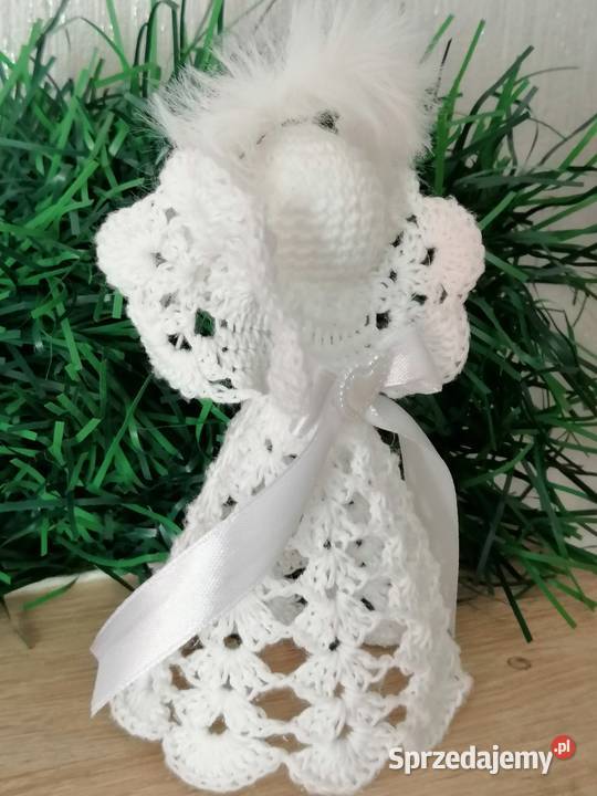 Aniołek biały szydelkowy na choinkę Dekoracja Katowice sprzedam