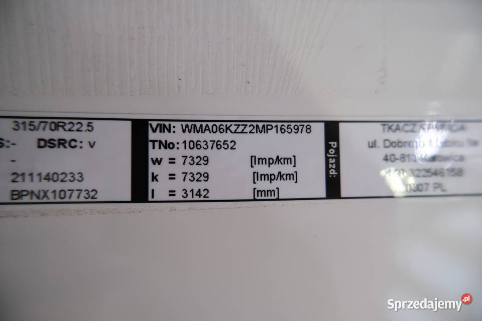 MAN TGX 2021 1241900 ccm 510 Warszawa sprzedam