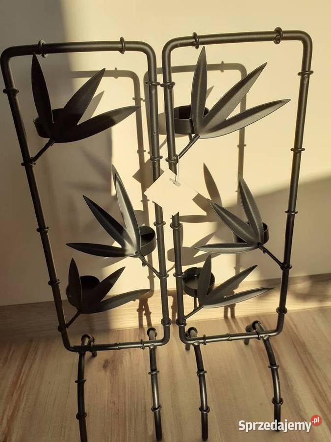 Świecznik czarny metalowy pomorskie