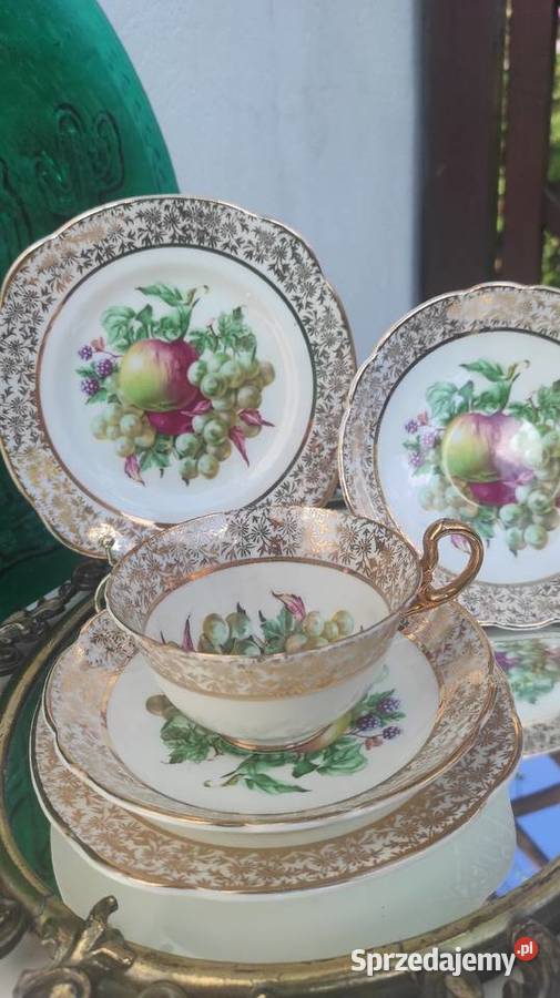 Stara Piękna Aynsley England Imperial Fruit and łódzkie Pabianice