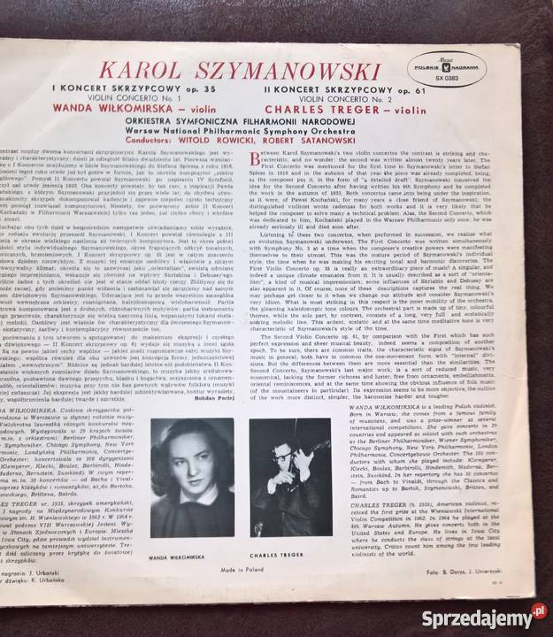 Płyty Winylowe Szymanowski Violin Concertos No1 1 płyta dolnośląskie Wrocław sprzedam