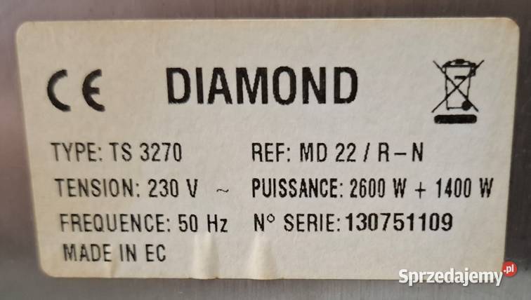 Opiekacz salamander Diamond MD22RN typ TS 3270 Łęczna