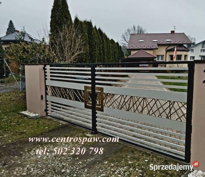 Brama przesuwna skrzydłowa wjazd kuta nowoczesna Częstochowa