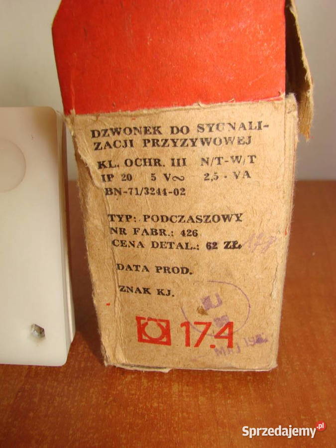 Dzwonek elektryczny bezzakłóceniowy PRL Pruszcz Gdański