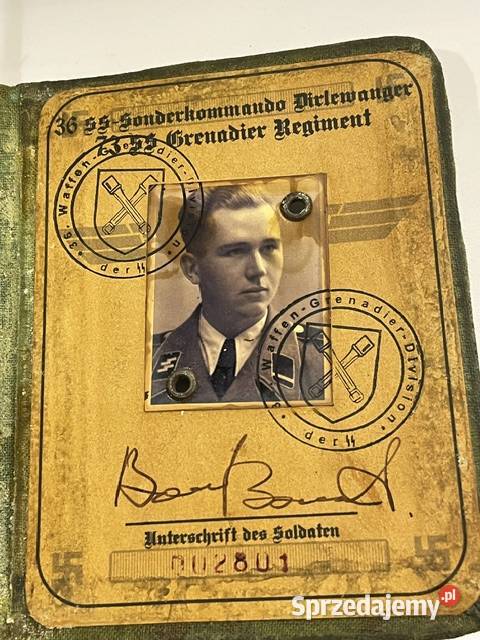 Legitymacja niemiecka SS Pułkownik III Rzesza