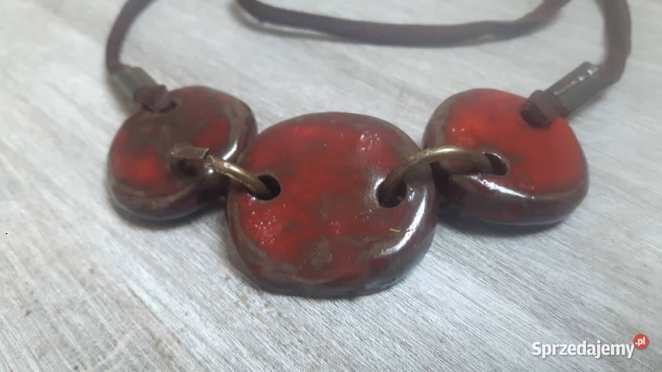 Naszyjnik ceramiczny ręcznie wykonany Naszyjniki Biżuteria mazowieckie Otwock
