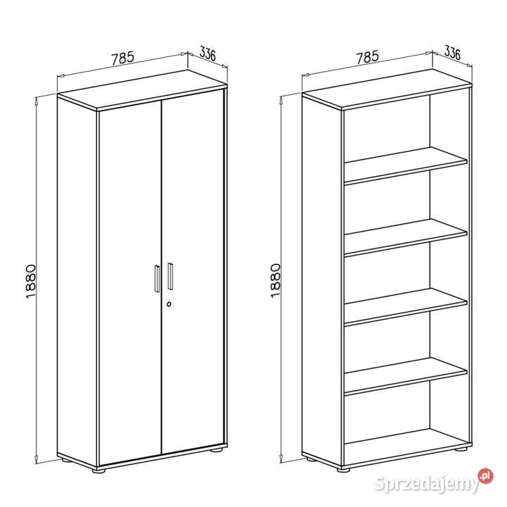 Szafa biurowa 2D 188x79x34 betonbiały mat Nowa Wieruszów