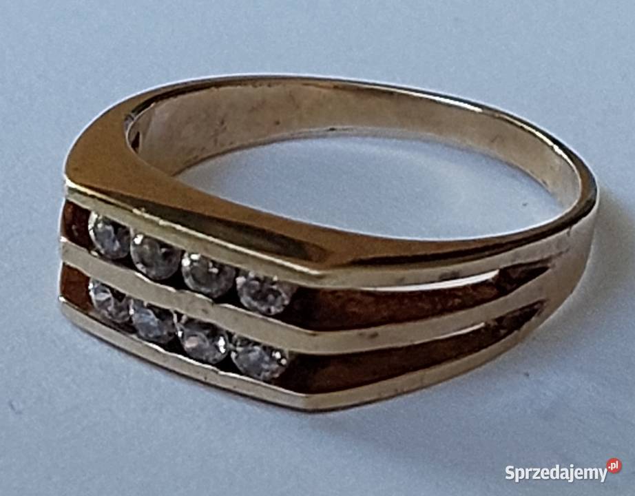 Pierścionek Damski Żółte Złoto 585 14k Cyrkonie Grodzisk Mazowiecki