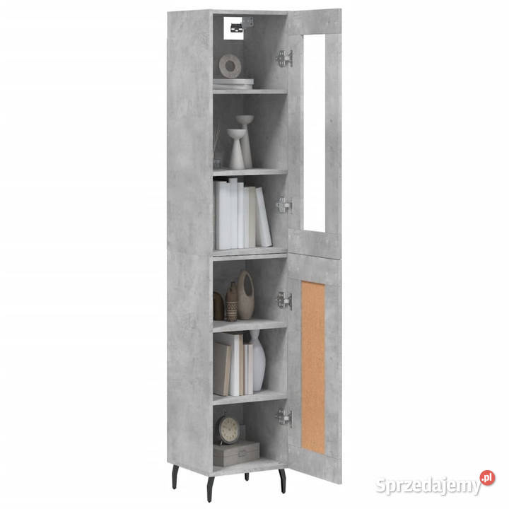 Wysoka szafka szarość betonu 345x34x180 Pozostałe Warszawa