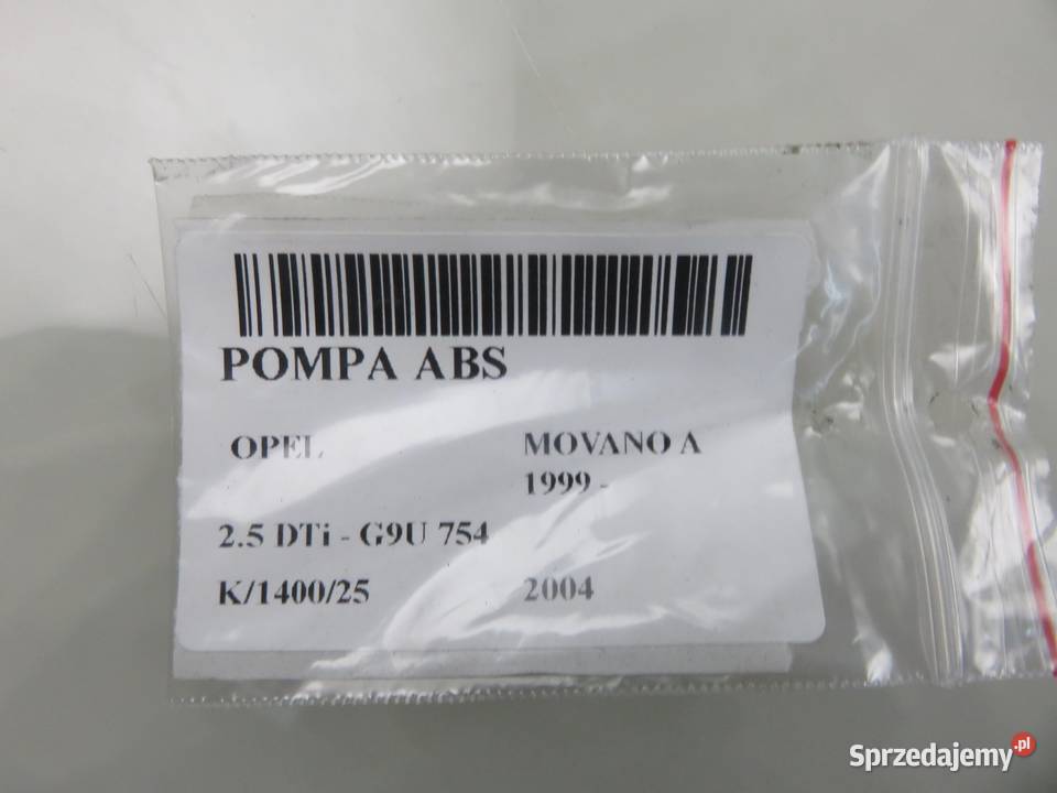 POMPA ABS OPEL MOVANO A 13664106 8200196053 Układ ABS i ESP