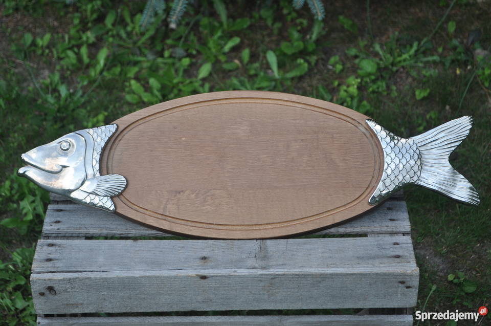 Duża drewniana deska RYBA 62x21 Warszawa