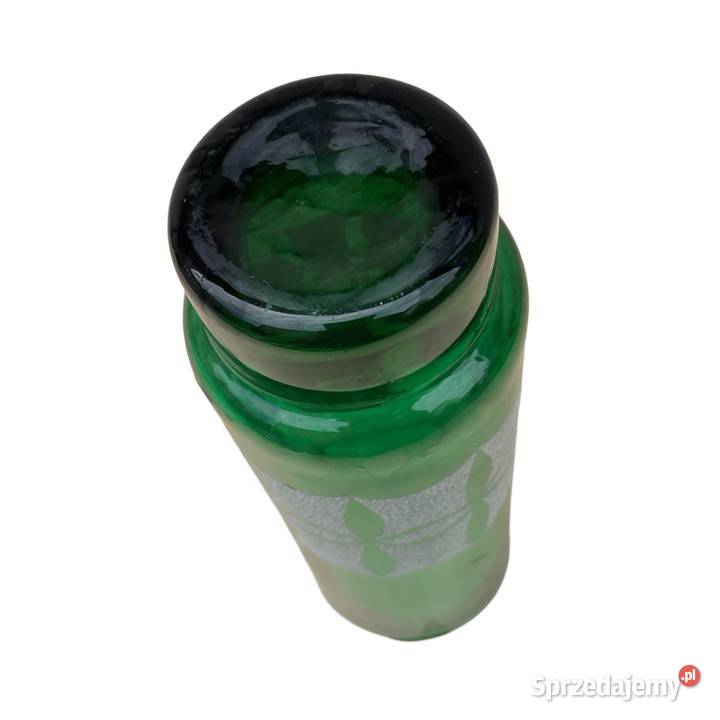 Zielony szklany wazon VEB Kunst Glas Wasungen mazowieckie Warszawa