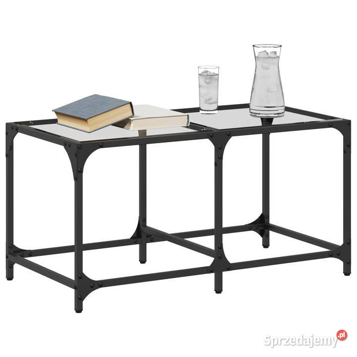 Stolik kawowy ze szklanym blatem 785x40x40 stal Stoły Warszawa
