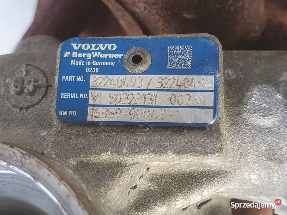 TURBOSPRĘŻARKA Volvo V60 II 20 D4 turbo 32240493 Chełm
