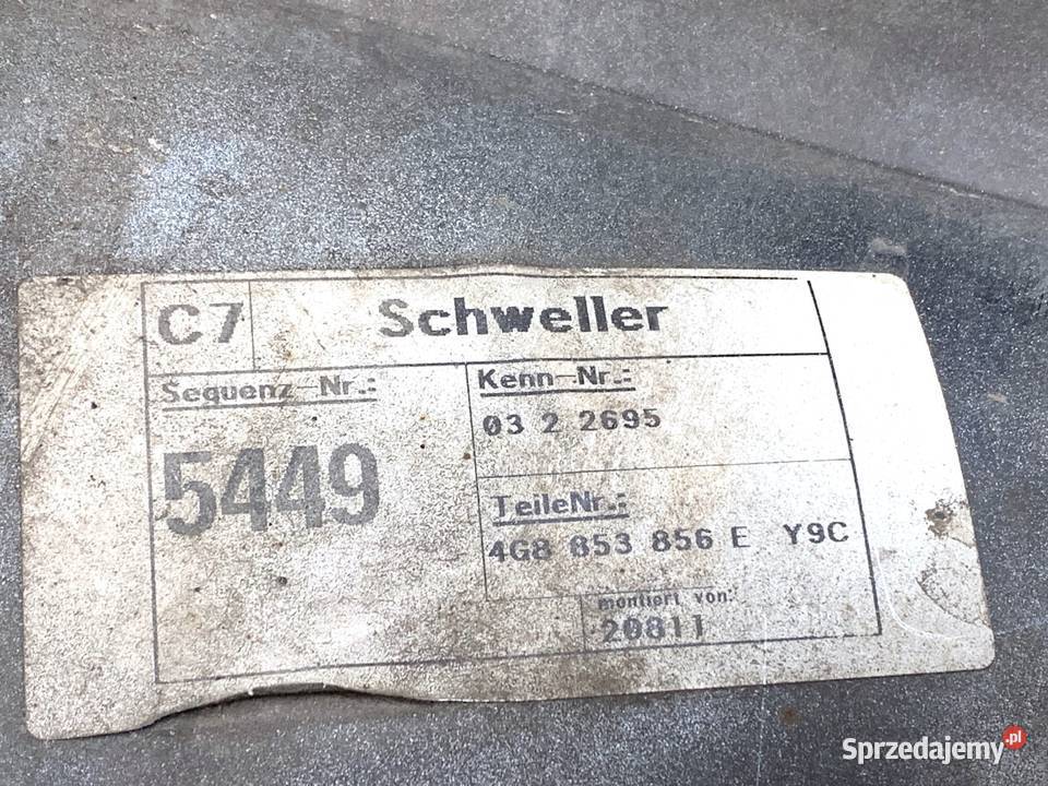 LISTWA PROGOWA PRAWY AUDI A7 4G Hatchback 1018 podkarpackie