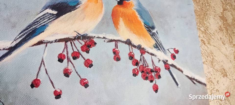 Zimowe śniadanie obraz 25x30 akryl na płótnie Poznań
