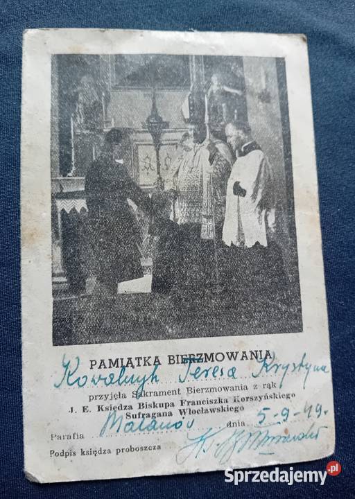 Pamiątka bierzmowania parafia Malanów powiat wielkopolskie Koźminek
