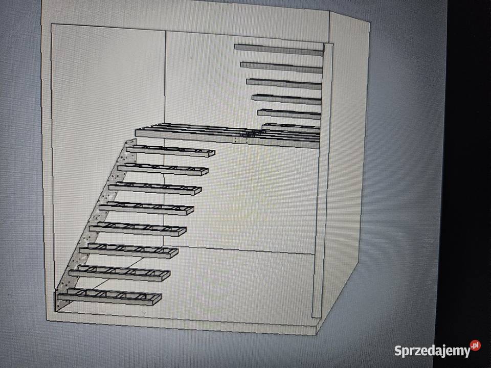 Stelaż schody pólkowe metalowe 1 stopień Schody wewnętrzne Żabokliki-Kolonia