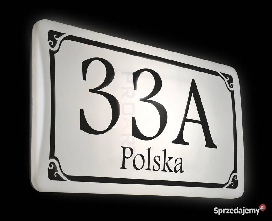 PODŚWIETLANY numer domu LED tabliczka adresowa Warszawa