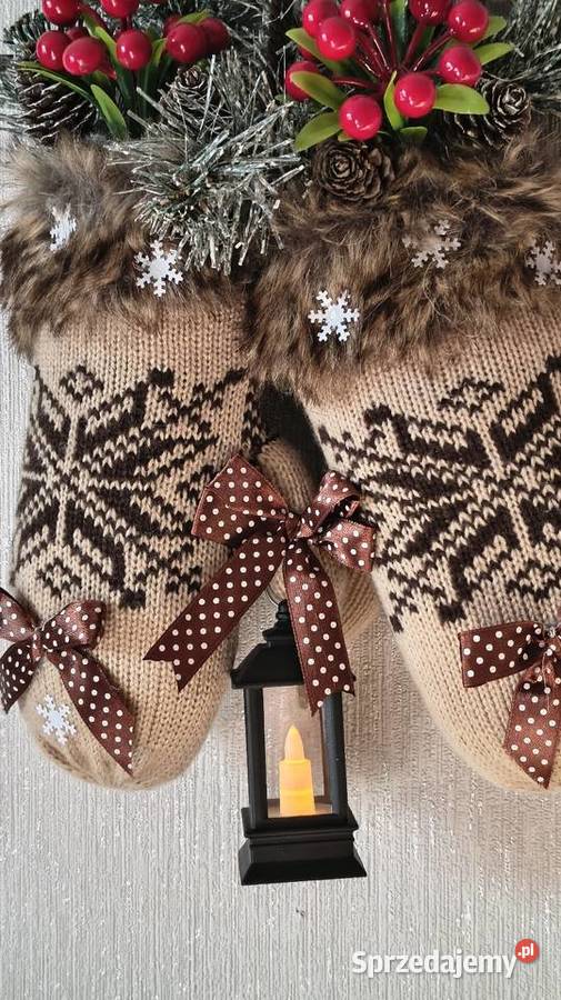 Wianek z rękawiczkami i migoczącą