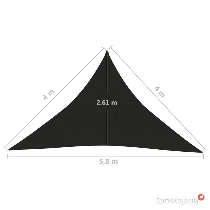 Żagiel przeciwsłoneczny 160 gm czarny 4x4x58 m mazowieckie Warszawa sprzedam