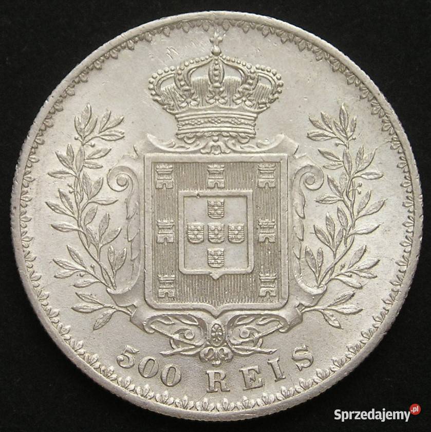 Portugalia 500 REIS 1981 CARLOS I SREBRO stan 2 Łódź