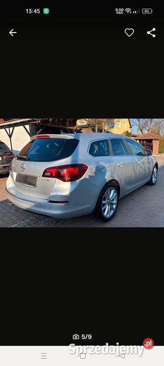 OPEL ASTRA J 14 benzyna 2012 sprowadzony Gorzów Wielkopolski
