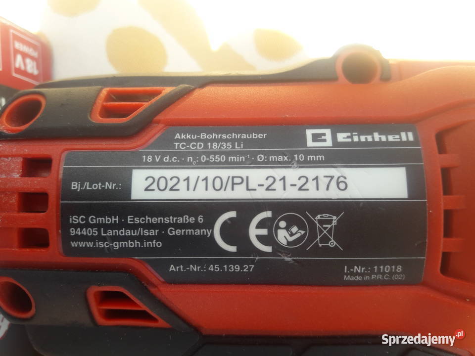 WIERTARKOWKRĘTARKA AKUMULATOROWA TCCD 1835