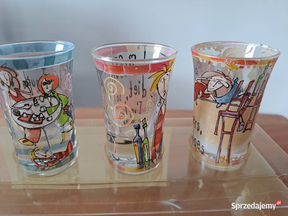 4 kieliszki z mottem angielsku Johnson Brothers Warszawa sprzedam