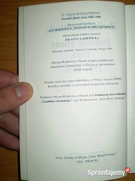 Dziennik pisany nocą dwa tomy Rok wydania 1989