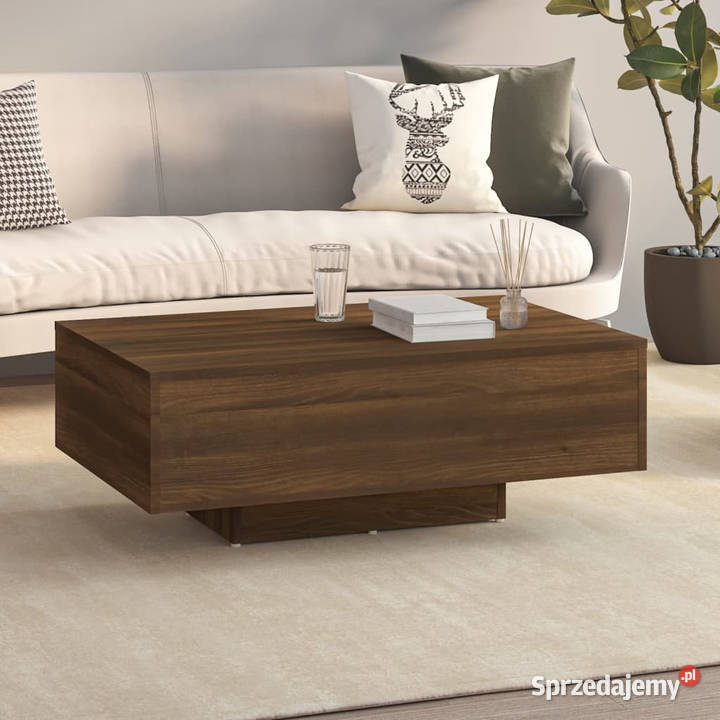 Stolik kawowy brązowy dąb 85x55x31 materiał Warszawa