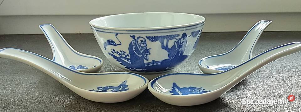 Porcelana chińska miseczka 4 łyżki do ramenu Łęczyca