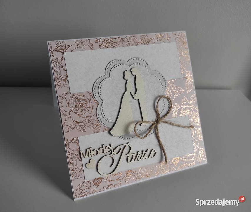 Kartka ręcznie robiona na Ślub Handmade 2 Łódź