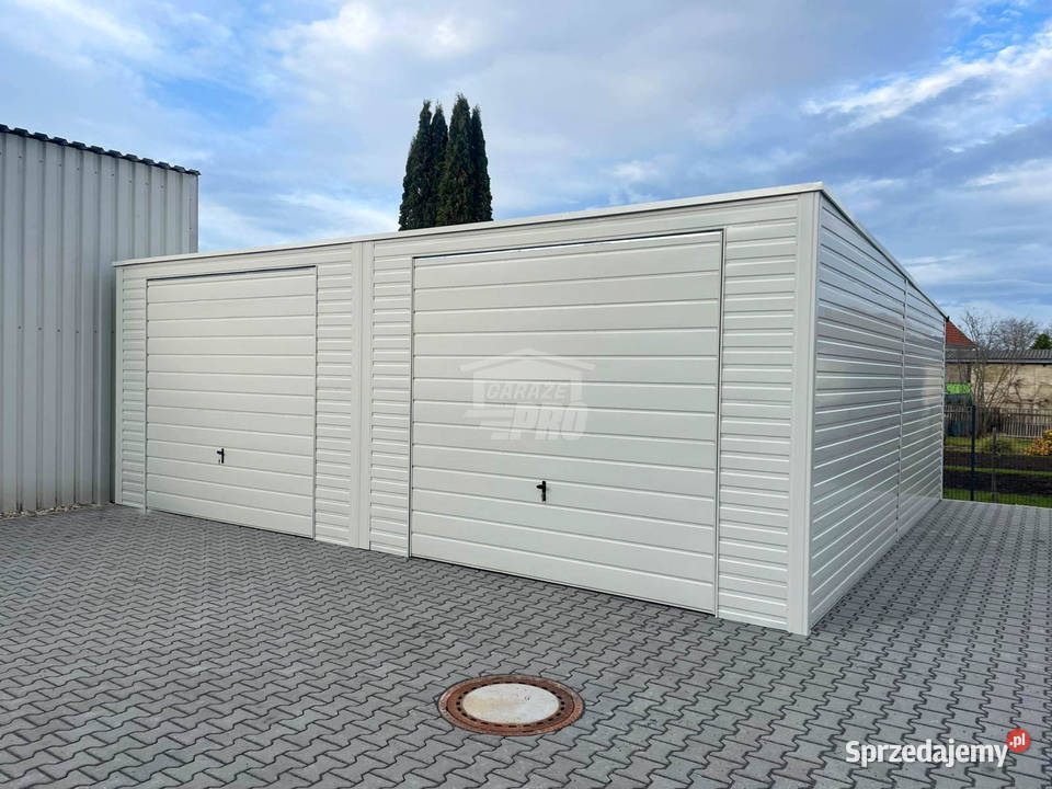 Garaż blaszany 8x7m 2x brama uchylna rynny dach Nowy Dwór Mazowiecki sprzedam