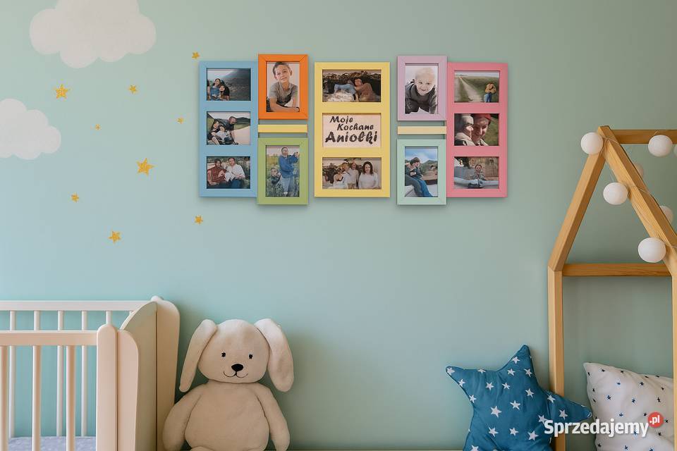 Drewniana Multirama Ramka Na 12 Zdjęć 10x15