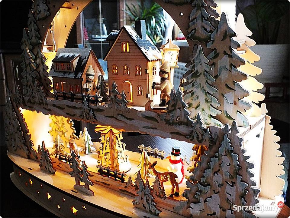 Świąteczna Szopka ruchoma drewniana na parapet Żary sprzedam