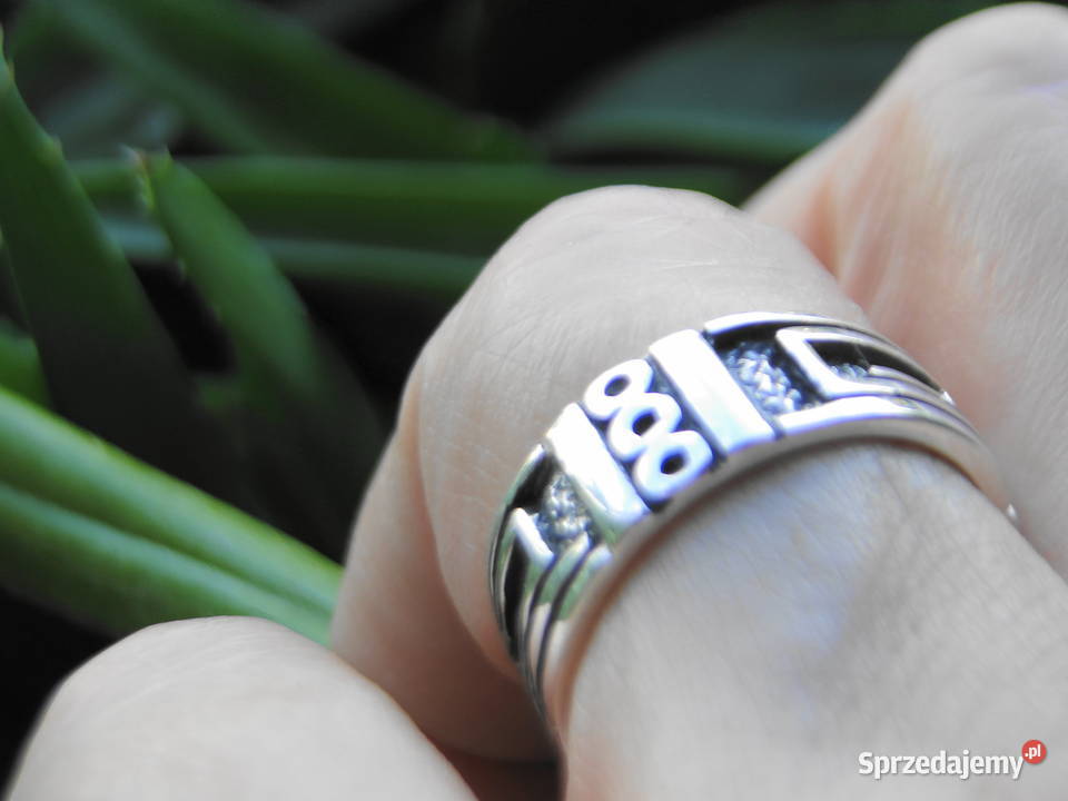 Nietuzinkowy stary pierścionekobrączka srebro Warszawa