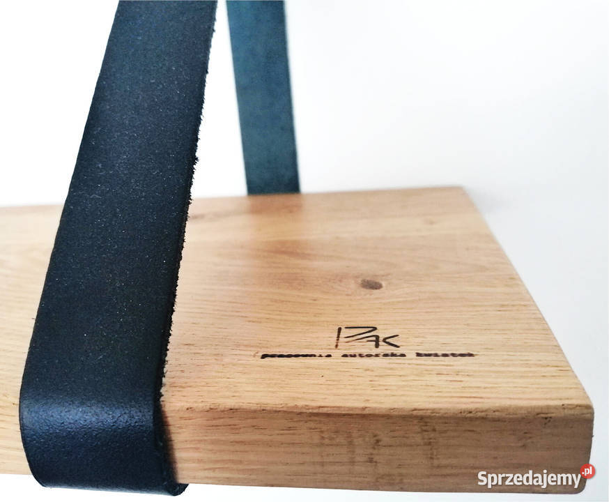 Półki wiszące na skórzanych paskach 2cm Warszawa