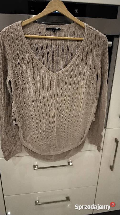 Sweter Ażurowy Beżowy Damski Tally Weijl S j brązowy/beżowy Swetry i golfy Nowa Sól