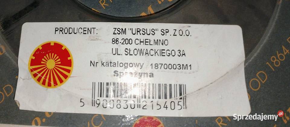 SPRĘŻYNA TALERZOWA SPRZĘGŁA WOM MF CHEŁMNO podkarpackie Tyczyn