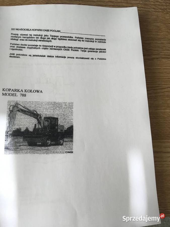 dtr instrukcja obsługi koparka case 788 zachodniopomorskie Szczecin