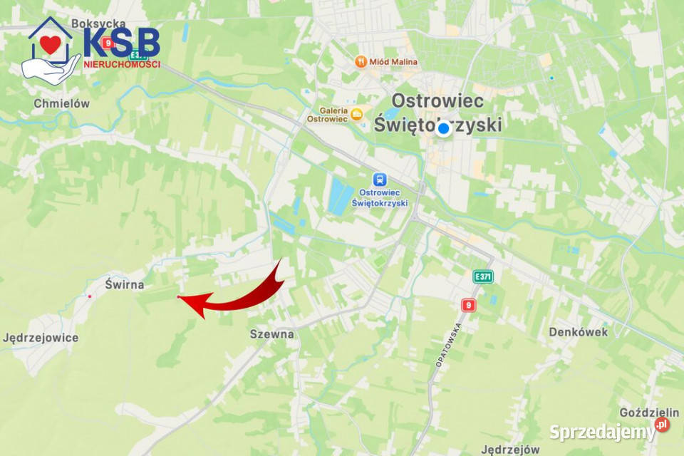 Działka z WZ cicha zielona okolica Dąbrówki świętokrzyskie Ostrowiec Świętokrzyski