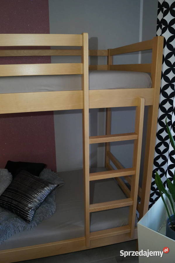 Łóżko piętrowe drewniane bukowe lity buk