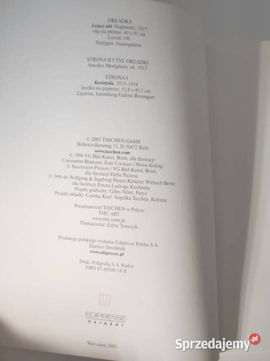 Taschen poezja patrzenia Amedeo Modigliani świętokrzyskie Kielce