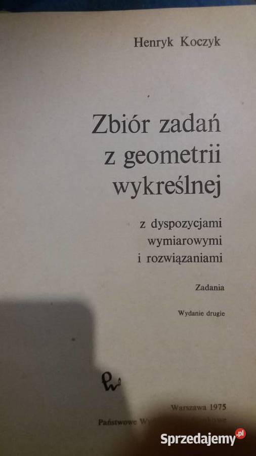 zbiór zadań z geometrii wykreślnej unikaty Warszawa