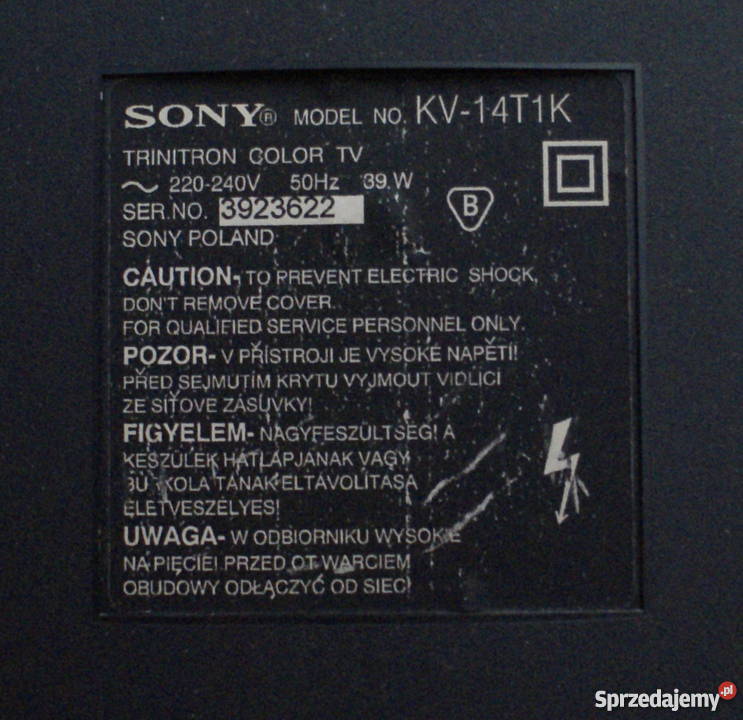 Telewizor SONY Trinitron Colour KV 14T1K 14 Łask Elektronika łódzkie Łódź