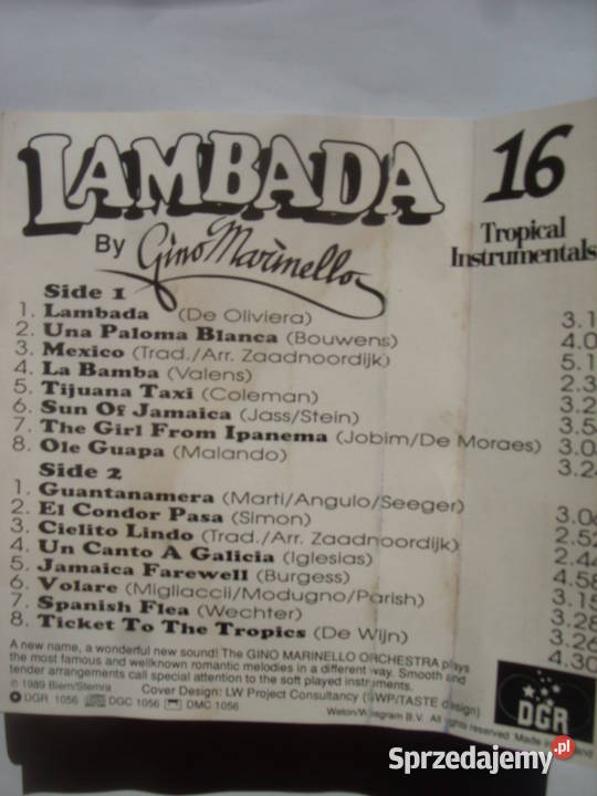 dancce kas LAMBADA GINO MORINELLO 1989 kaseta Wołów