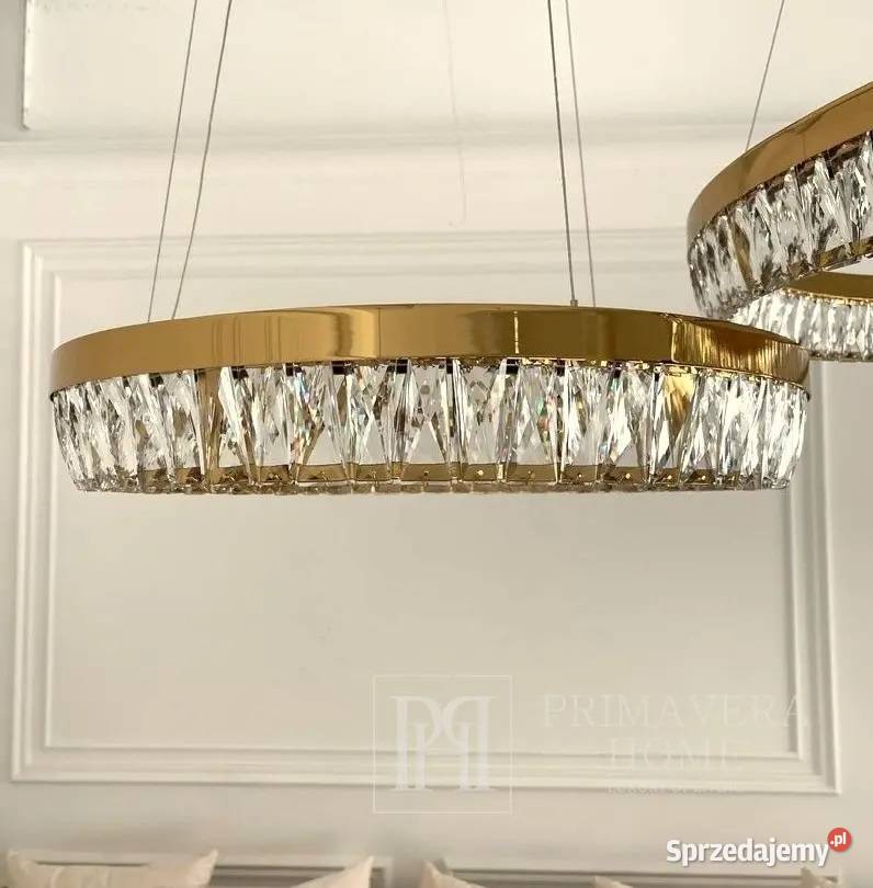 Żyrandol kryształowy złoty designerski wisząca sprzedam
