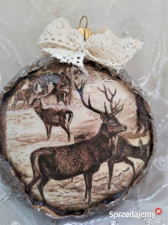 Bombka Decoupage Medalion Czarków