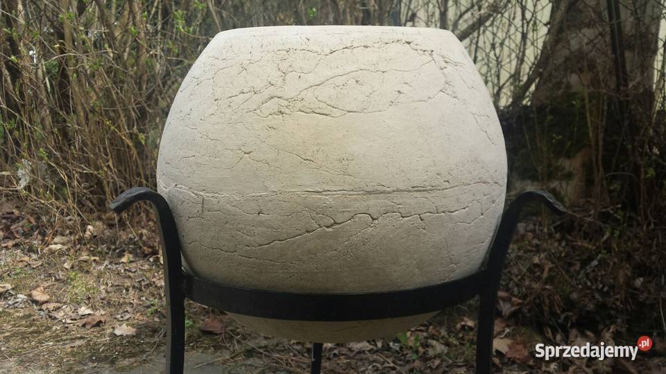 Ceramiczna donica mrozoodporna + stojak. 40 x 40 wys. 60 cm.
